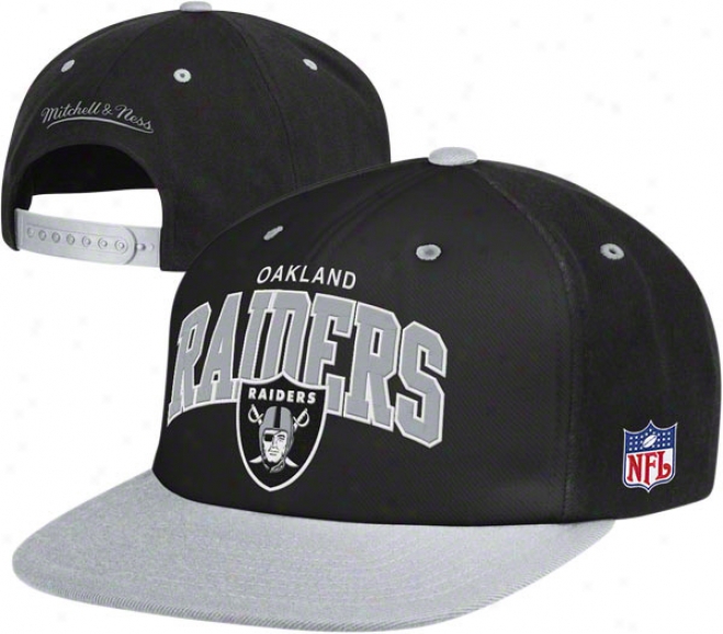 Oakland Raiders Mitchell & Ness Throwback Arch W/logo Snapback Hat