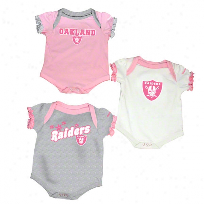 Oakland Raiders Newborn 3-piece Pink Creeper Fix