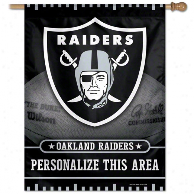 Oakland Raiders Personalized Vertical Flag: 27x37 Banner