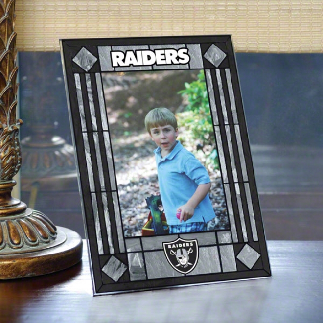 Oakland Raiders Picture Frame: Vertical Glass Frame