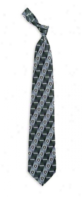 Oakland Raiders Print Silk Tie