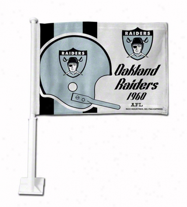 Oakland Raiders Retro Logo Car Flag