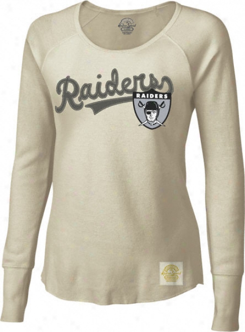 Oakland Raiders Retro Sport Women's Long Sleeve Tailsweep Waffle Shirt