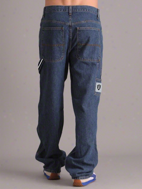 Oakland Raiders Free from ~s Wash Lineman Carpenter Denim Jeans