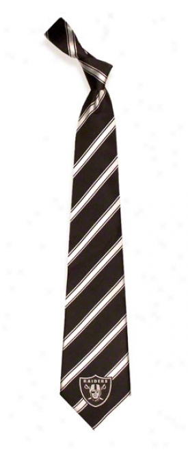 Oakland Raiders Striped Woven Poly Tie