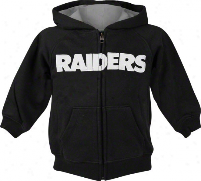 Oakland Raiders Toddler Sportsman Full-zip Fleece Hooded Sweatshirt
