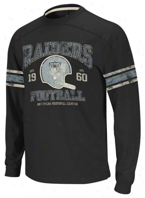 Oakland Raiders Vintage Appliqu Long Sleeve Black T-shirt