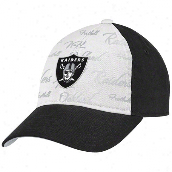 Oakland Raiders Women's Hat: Foil Print Adjustable Hat
