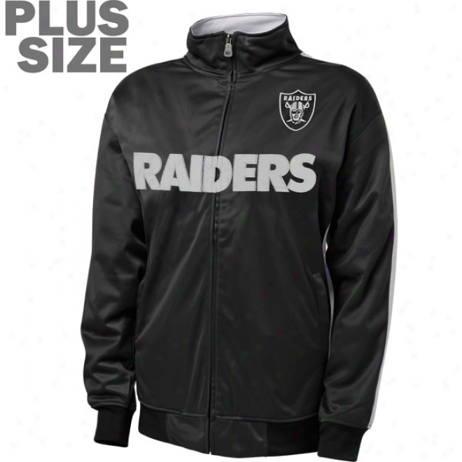 Oakland Raiders Women's Plus Size Full-zip Track Jacket