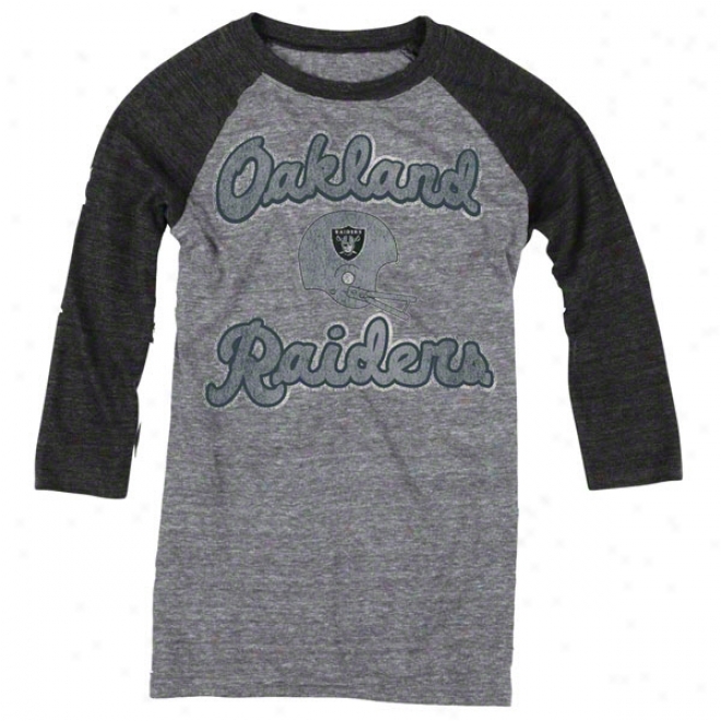 Oakland Raiders Women's Take Back Tri-blend 3/4 Sleeve Raglan T-shirt