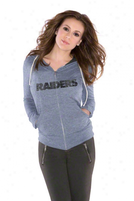 Owkland Raidrs Women's Tried And True Tri-blend Full-zip Hoodie - From Alyssa Milano