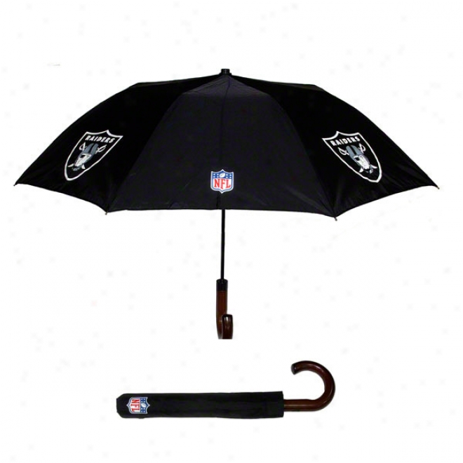 Oakland Raiders Wood Handle Umbrella