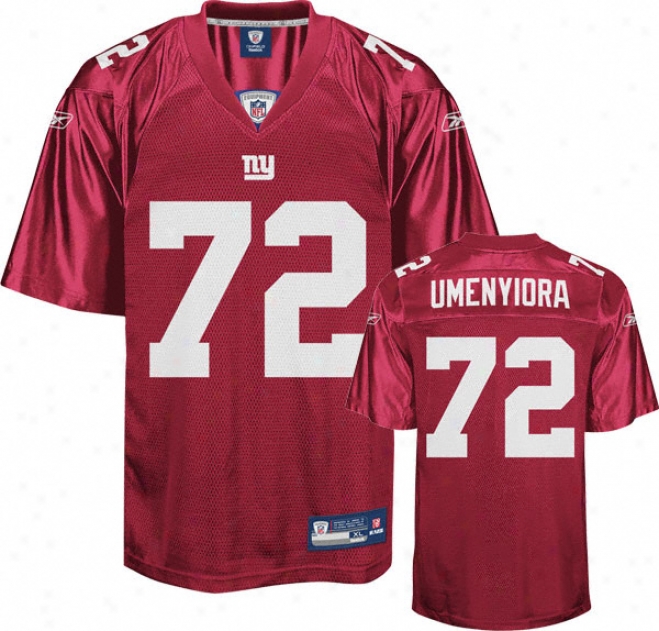 Osi Umenyiora Jersey: Reebok Red Replica #72 New York Giants Jersey