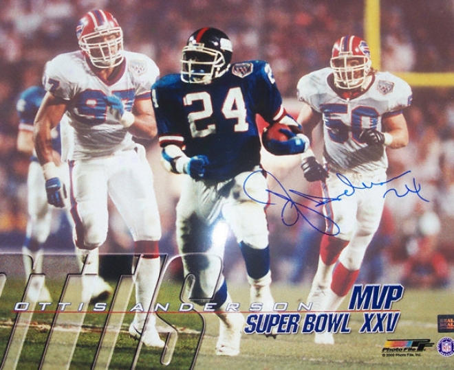 Ottis Anderson New York Giants - Super Bowl 25 Xxv Mvp - Autographed 16x20 Photograph