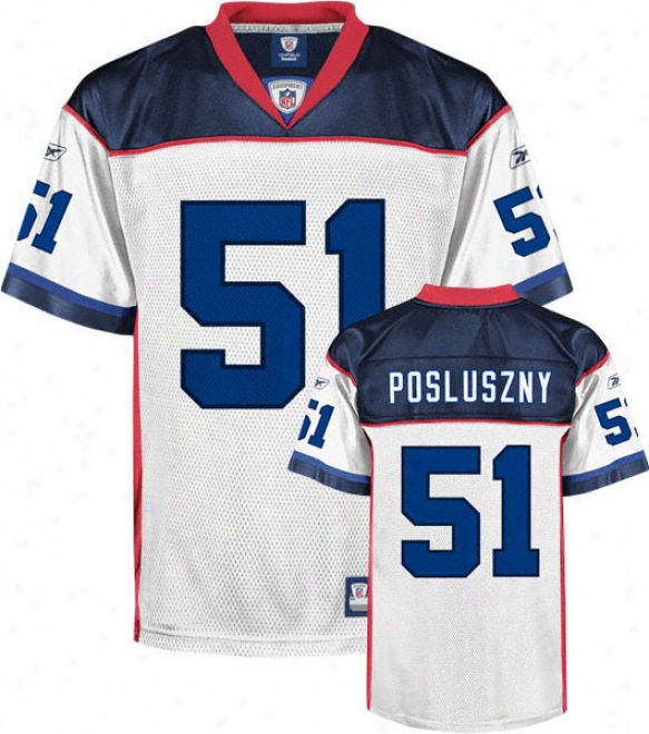 Paul Posluszny Youth Jersey:: Reebok White Replica #51 Buffalo Bills Jersey