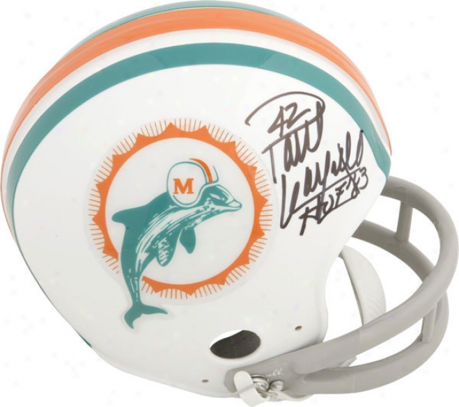 Paul Warfield Miami Dolphins Autographed Throwback Mini Helmet With Hof Inscription