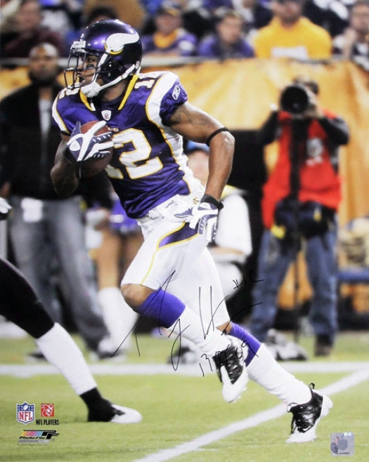 Percy Harvin Minnesota Vikings Autographed 16x20 Photograph With Roy'O9 Inscription