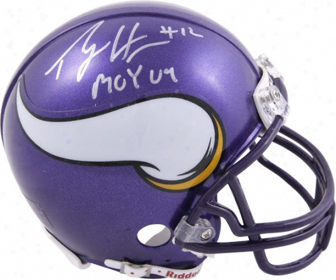 Percy Harvin Minnesota Vikings Autographed Mini Helmet With Roy'09 Inscription