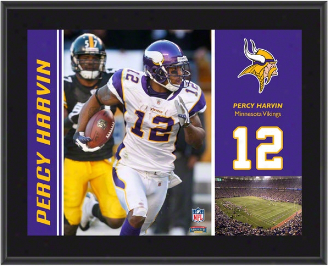 Percy Harvin Plaque  Details: Minnesota Vikings, Sublimated, 10x13, Nfl Brooch