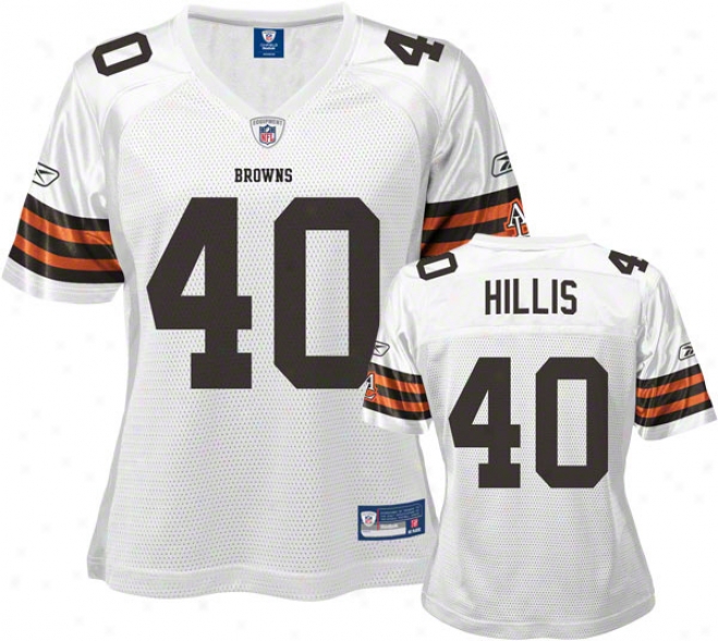 Peyton Hillis Women's Jersey: Reebok White #40 Cleveland Browns Premier Jersey