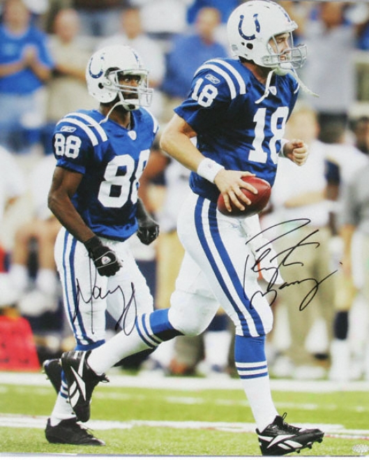 Peyton Manning And Marvin Harrison Indianapolis oClts Dual Autographed 16x20 Puotogrzph