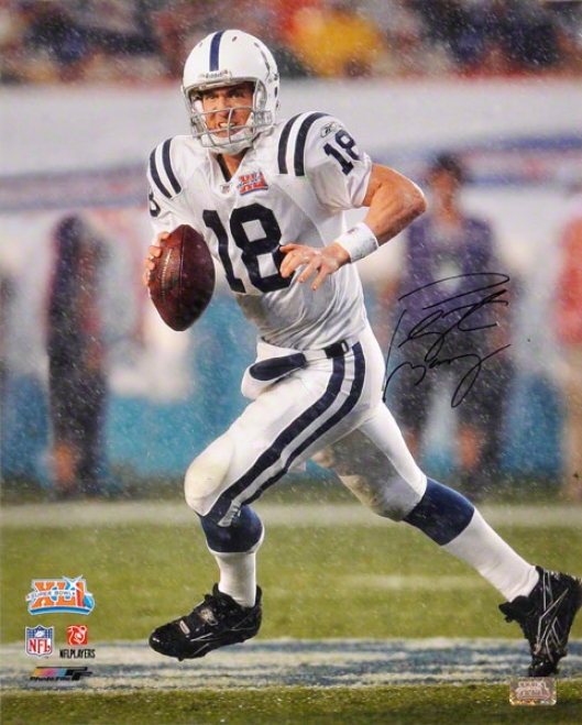 Peyton Manning Indianapolis Colts - Sb Xli Rollout - Autographed 16x20 Photograph