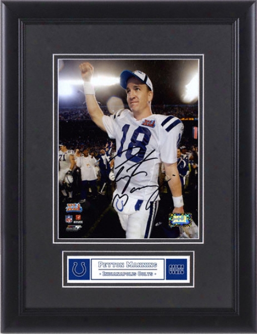 Peyton Manning Indianapolis Colts - Super Bowl Celebration - Framed Autographed 8x10 Photograph