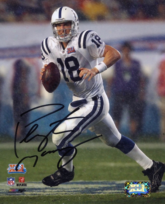 Peyton Manning Indianapolis Colts - Super Bowl Xli Action - Autographed 8x10 Photograph