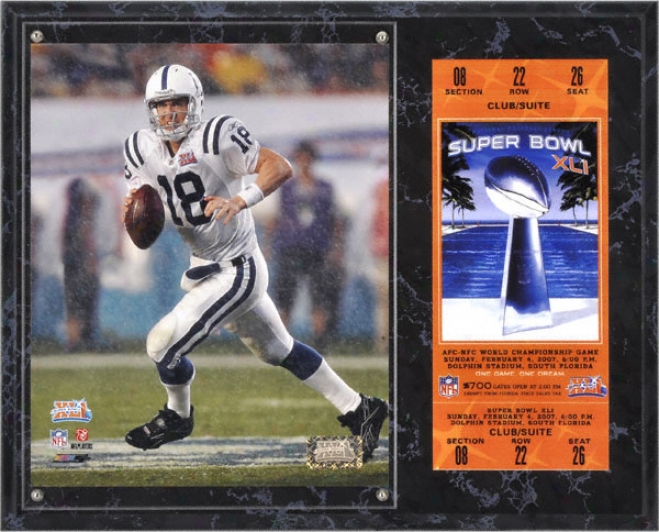 Peyton Manning Sublimated 12x15 Plaque  Details: Sb 41 Super Bowl