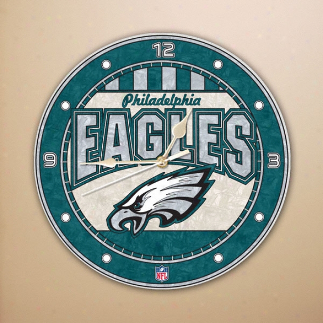 Philadelphia Eagles 12in Glass Wall Clock