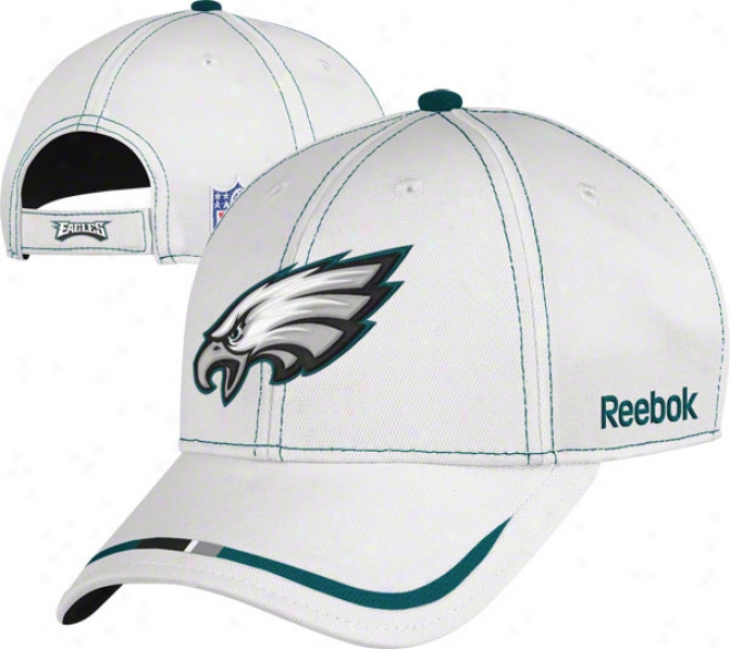 Philadelphia Eagles Adjustable Hat: 2011 Coaches Sideline White Pique Structured Hat