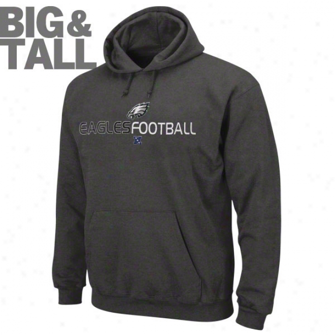 Philadelphia Eagles Big & Tall Charcoal First & Goal Iv Cucullate Sweatshirt