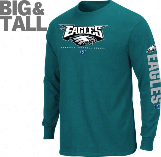 Philadelphia Eagles Big & Tall Chief Receiver Ii Throughout Sleeve T-shurt