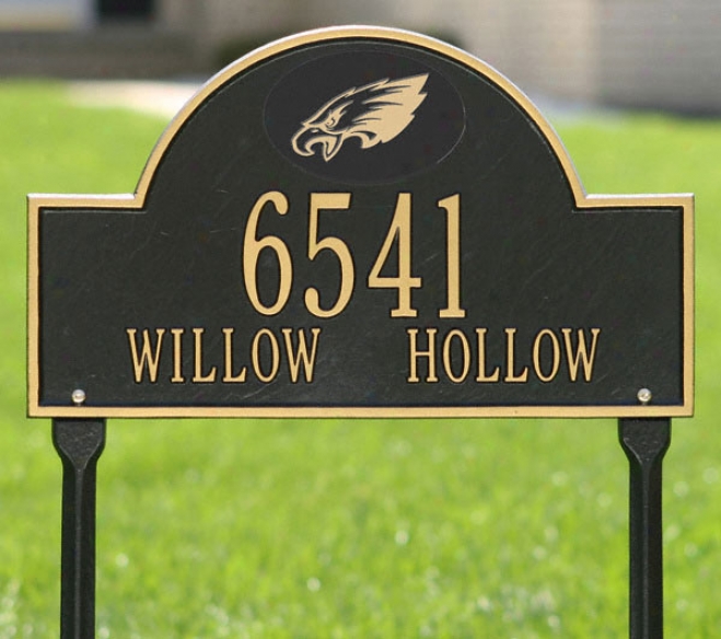 Philadelphia Eagles Black And Gold Personalized Address Ovla Lawn Plaque