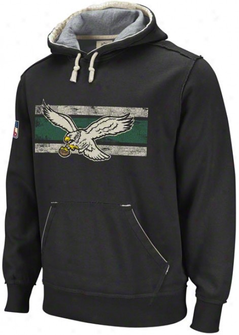 Philadelphia Eagles Black Vintage Pullover Hooded Sweatshirt