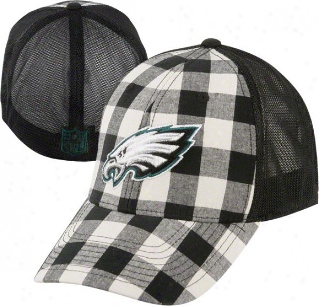 Philadelphia Eagles Black/white Checkered Plaid Flex Hat