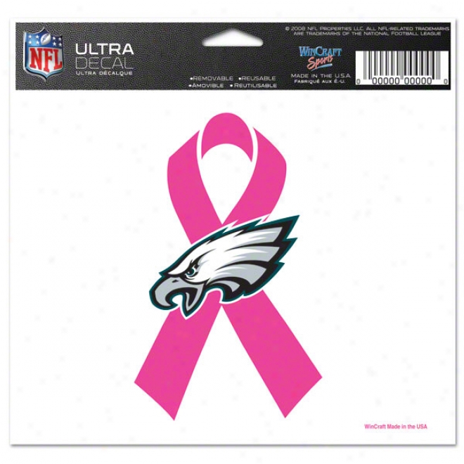 Philadelphia Eaglex Breast Cancer Awareness 4x6 Ultra Decal