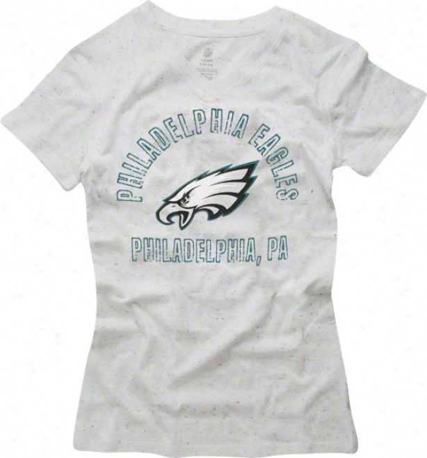 Philadelphia Eagles Girl's Speckled V-neck T-shirt
