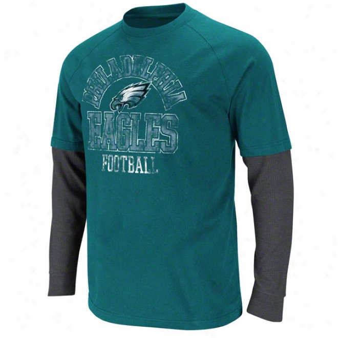 Philadelphia Eagles Green Read And Reqct Two-fer T-shirt