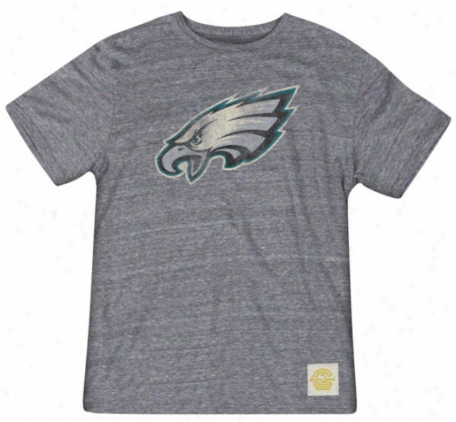 Philadelphia Eagles Grey Retro Sport Bigger Better Logo Tdi-blend T-shirt