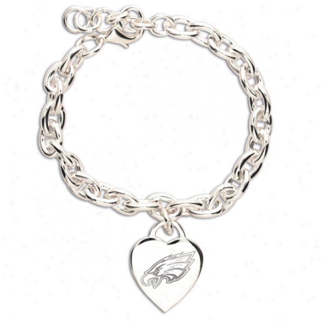 Philadelphia Eagles Heart Charm Bracelet