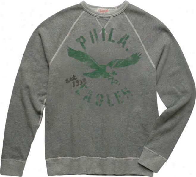 Pbiladelphia Eagles Heather Vintage French Terry Crew Sweatshirt