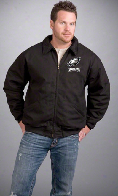 Philadelphia Eagles Jacket: Black Reebok Saginaw Jacket