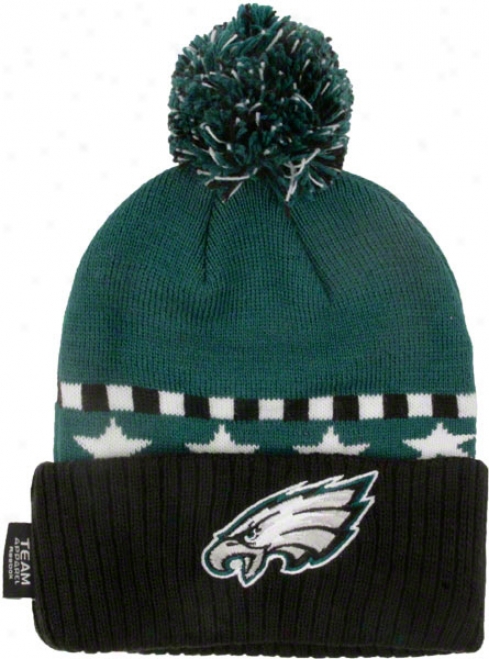 Philadelphia Eagles Kid's 4-7 Cuffed Knit Pom Hat