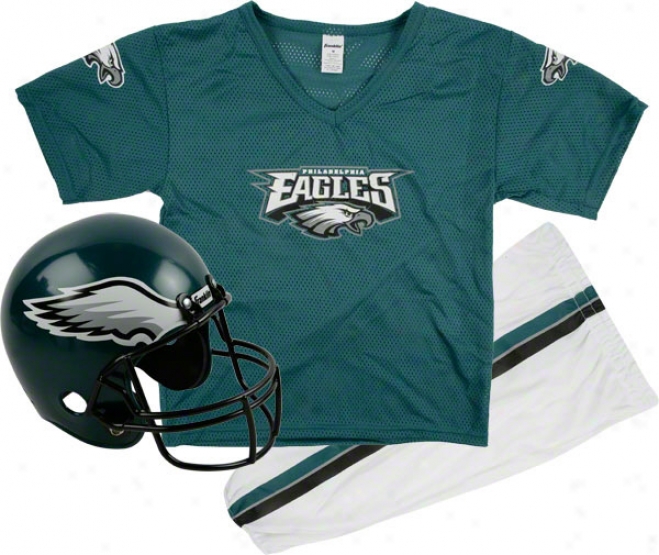 Philadelphla Eagles Kids/youth Football Helmet Uniform Set