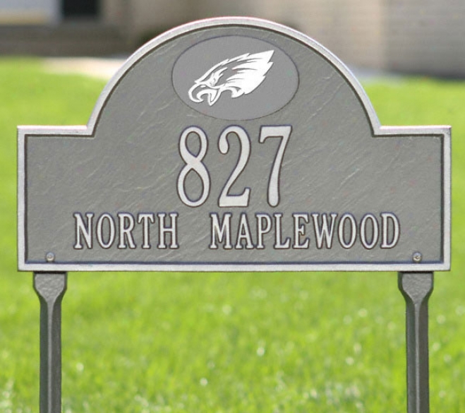Philadelphia Eagles Pester And Silver Personalized Address Lawn Plaque