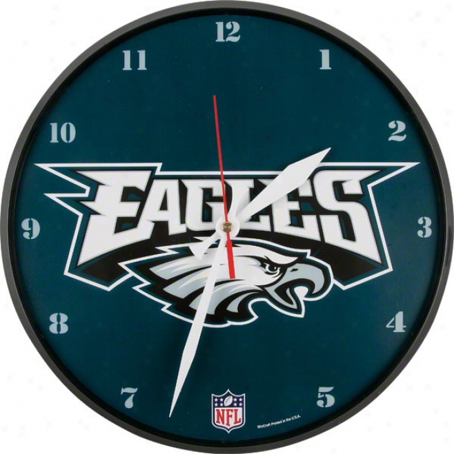 Philadelphia Eagles Round Clock