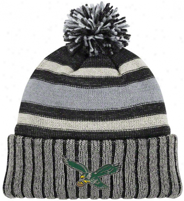 Philadeplhia Eagles Throwback Knit Hat: Vintage Cuffed Pom Knit