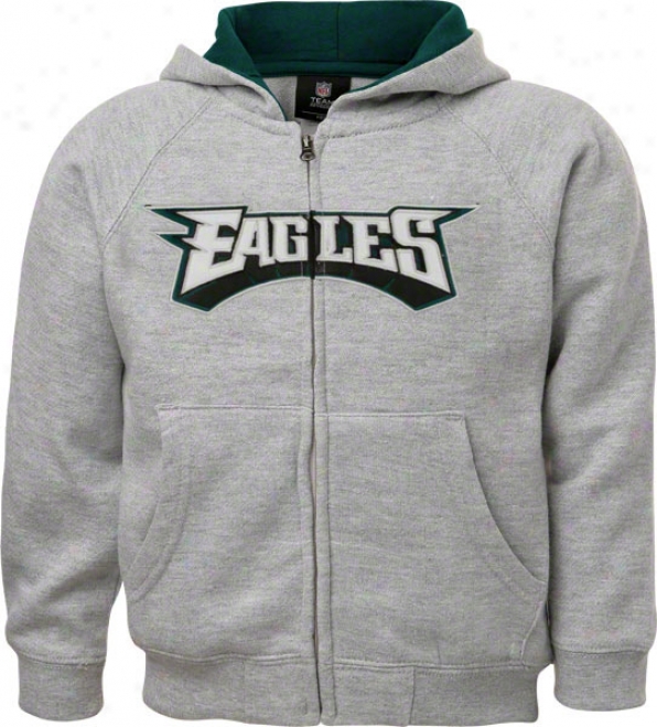 Philadelphia Eagles Toddler Grey Sportsman Full-zip Fleece Hooded Sweatshirt