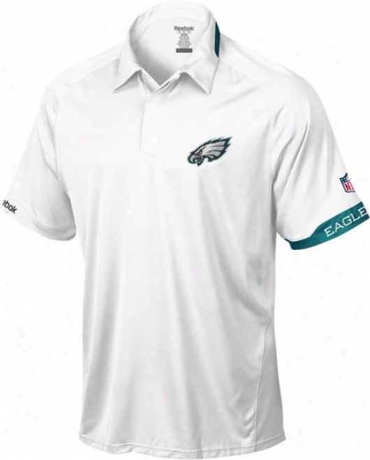 Philadelphia Eagles White 2009 Sideline Circuit Performance Polo